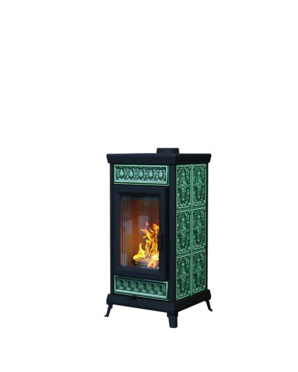 Печь-камин Astov Майолика Классик Изумруд