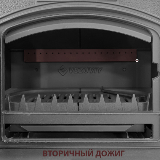 Печь-камин Везувий KZ-14P "Антрацит" c дополнительным боковым остеклением Печь-камин Везувий KZ-14P "Антрацит" c дополнительным боковым остеклением