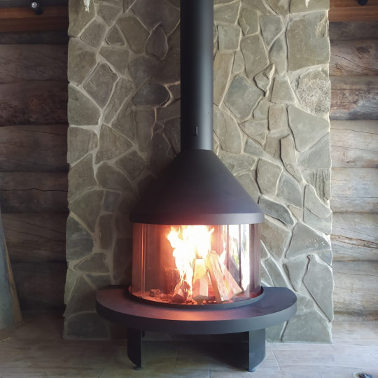 Островной камин OpenFire Ledi пристенный с откатным стеклом Островной камин OpenFire Ledi пристенный с откатным стеклом