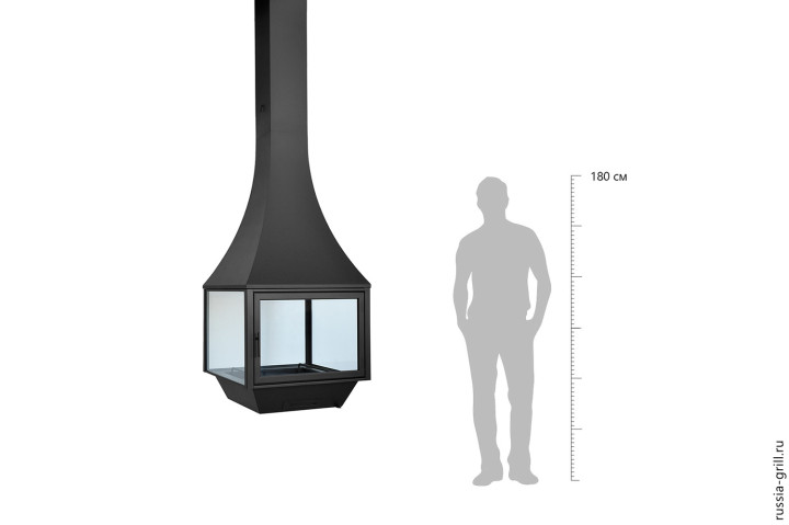 Камин подвесной современный на дровах Russia Grill Модель LOFT - 11
