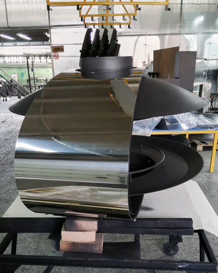 Современный подвесной камин на дровах Russia Grill Модель LOFT - 08 скоба нержавеющая сталь с защитной сеткой
