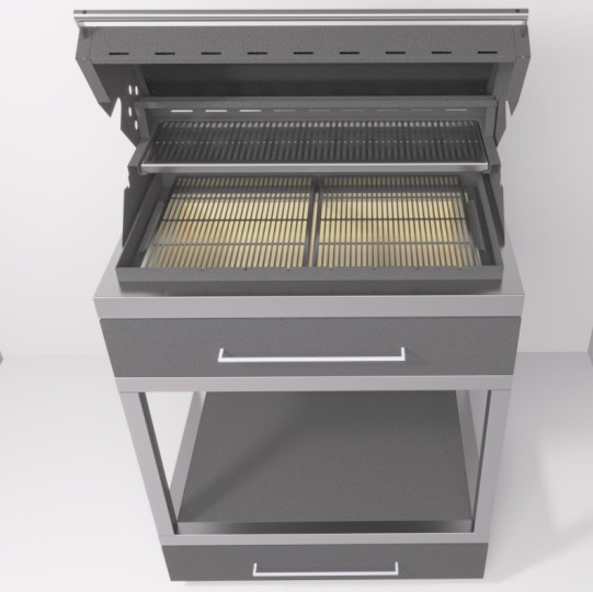 Мобильный модуль с угольным грилем