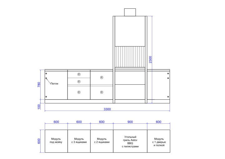 Барбекю комплекс ASTOV № 9