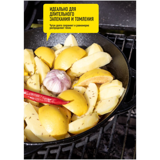 КАЗАН ЧУГУННЫЙ С КРЫШКОЙ ИЗ НЕРЖАВЕЮЩЕЙ СТАЛИ FORESTER, CI-14