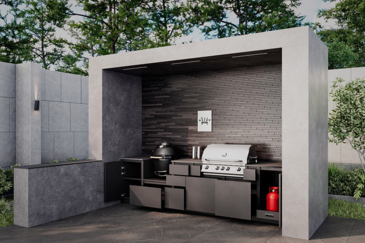 Кухня Astov BBQ № 3 (ширина 3340 мм)
