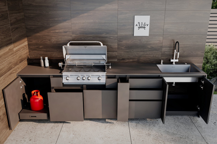 Кухня Astov BBQ № 2 (ширина 3440 мм)