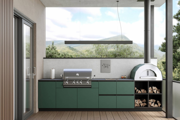 Кухня Astov BBQ № 19 (ширина 3500 мм)