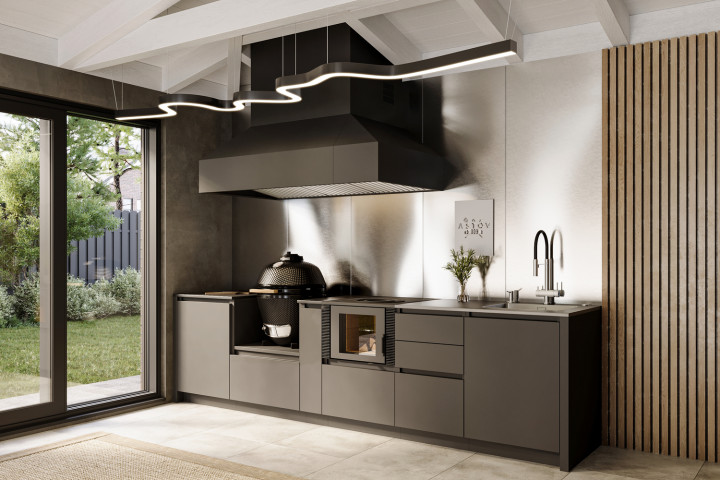 Кухня Astov BBQ № 11 (ширина 3330 мм)