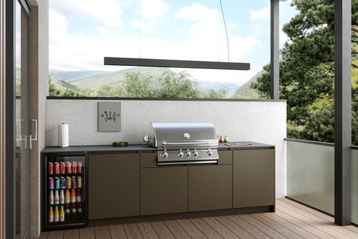 Кухня Astov BBQ № 15 (ширина 3050 мм)