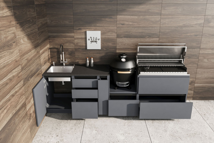 Кухня Astov BBQ № 16 (ширина 3100 мм)