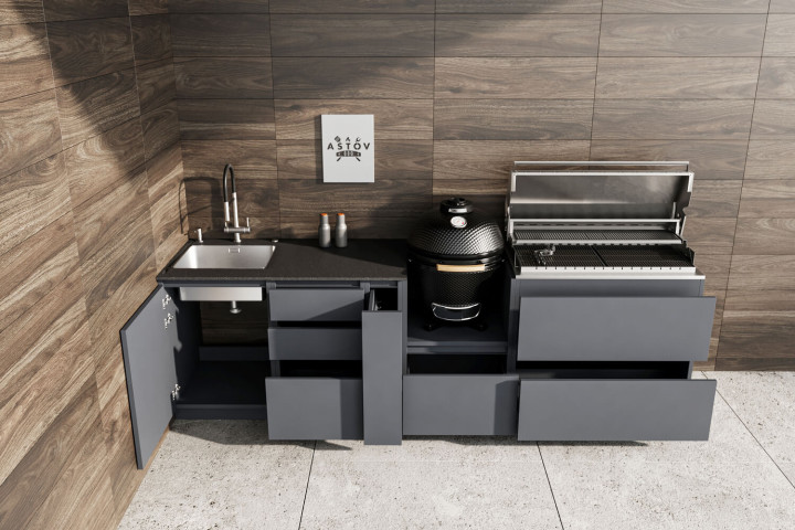 Кухня Astov BBQ № 16 (ширина 3100 мм)