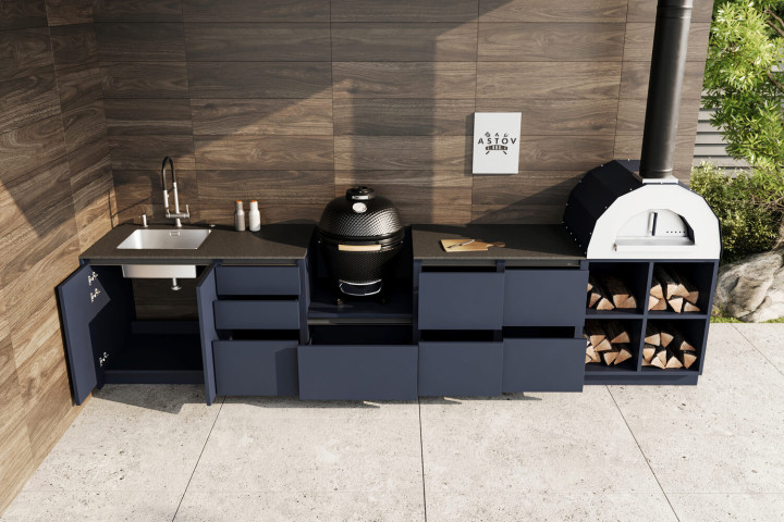 Кухня Astov BBQ № 14 (ширина 3800 мм)