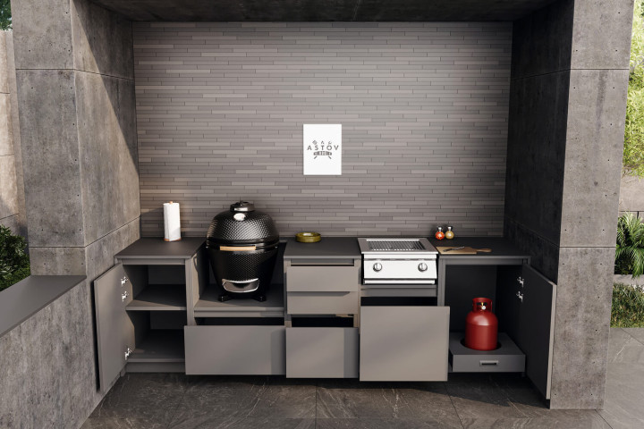 Кухня Astov BBQ № 17 (ширина 2840 мм)