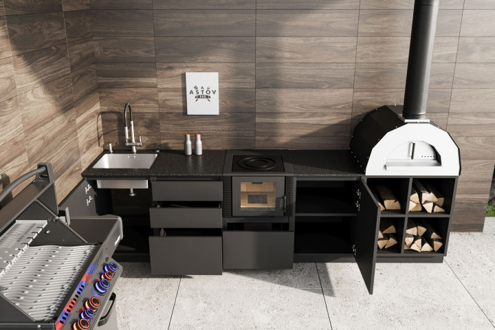 Кухня Astov BBQ № 20 (ширина 3200 мм)