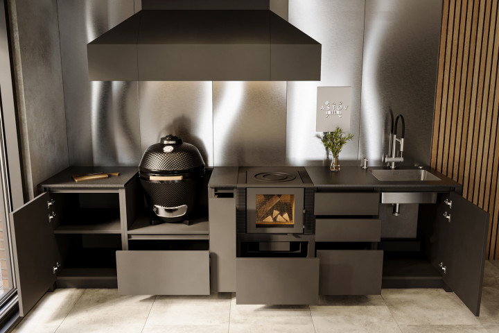 Кухня Astov BBQ № 11 (ширина 3330 мм)
